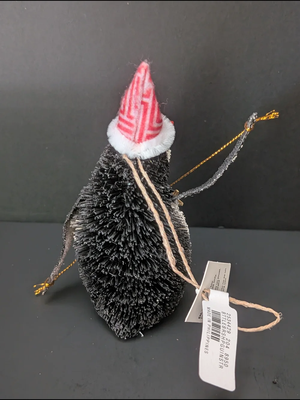 Pottery Barn Bottle Brush Penguin Christmas Ornament 8-2026OT